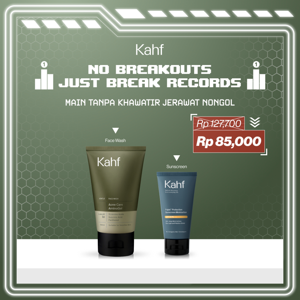 [BASIC SKINCARE FOR GAMERS - KAHF BUNDLE 2IN1 PAKET PERAWATAN WAJAH] Paket Face Care Expert Complete