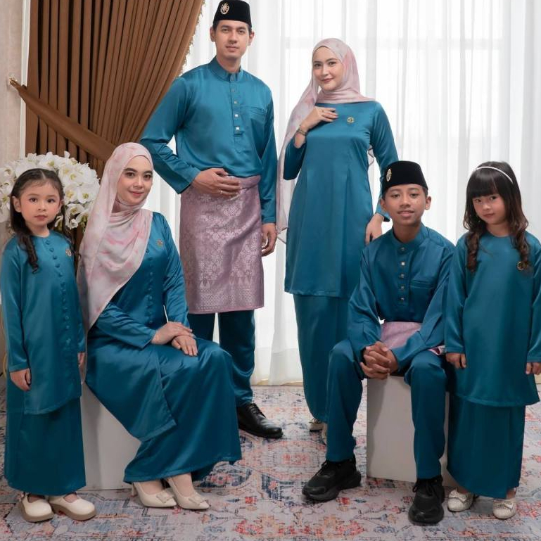 ALEEFA DAN ALEEZA BAJU KURUNG MELAYU - SETELAN KURUNG COUPLE IBU DAN ANAK - ONESET MELAYU ROK COUPLE