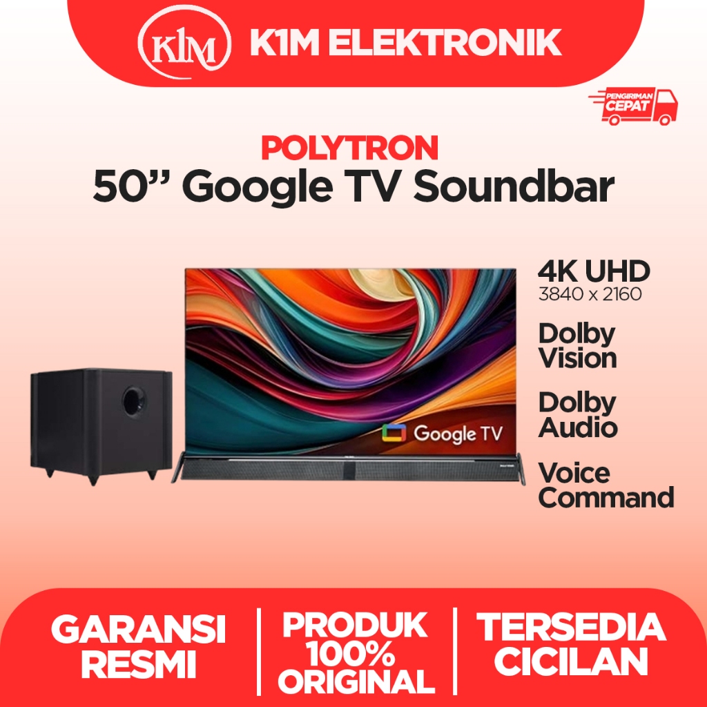 Led Polytron 50 inch 4K Google tv sound bar PLD50BUG5058