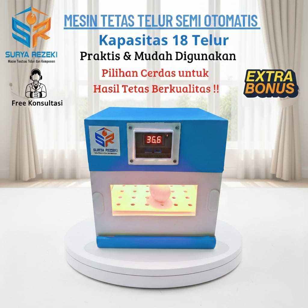 mesin tetas telur semi otomatis / mesin penetas telur semi otomatis kapasitas 12-15 telur