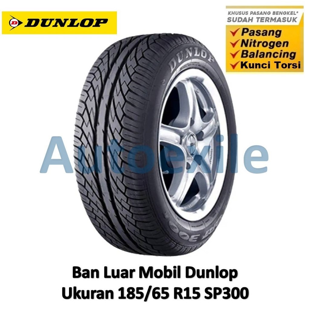 Ban Luar Dunlop 185/65 R15 SP300 Tubeless Radial Mobil Penumpang Sporty 185/65R15 Ring 15 Bisa Pasan