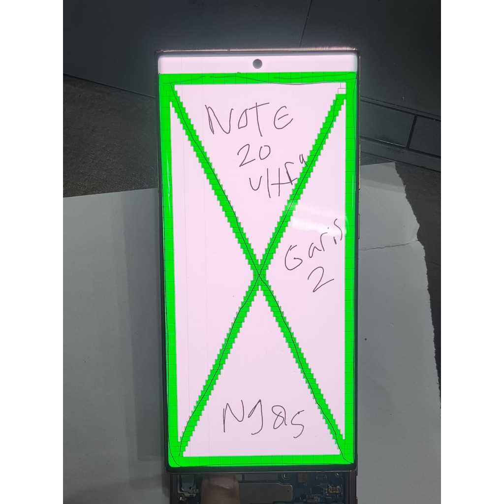 LCD SAMSUNG GALAXY NOTE 20 ULTRA - N985 ORIGINAL SECOND COPOTAN - MINUS GARIS 2+BIAS UNGU+KACA LECET