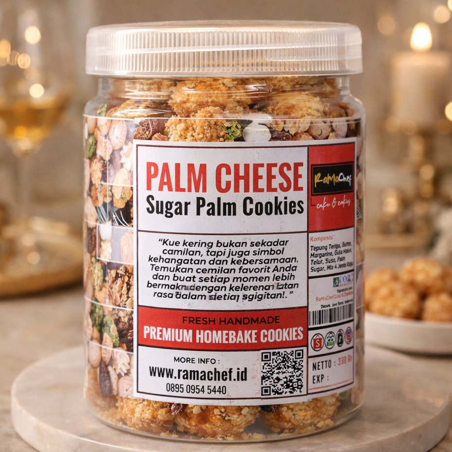 PALM CHEESE Premium Triple Cheese Butter Wisman | Kue Kering Lapis Gula Palm Kemasan Jar 750ml & Hardtop 350gr by RaMaChef
