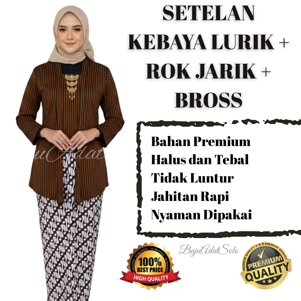 SET KEBAYA LURIK//KEBAYA LURIK+ROK JARIK WIRU+BROSS