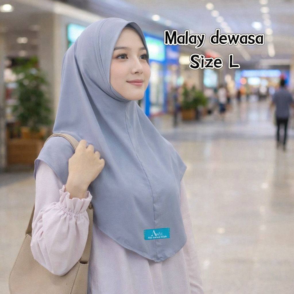 Hijab dagu instan bergo ukuran L dewasa Jersey