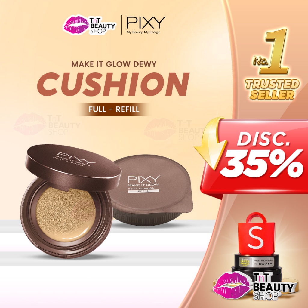 [ BPOM SALE ]  PIXY Make It Glow Dewy Cushion Full Size | Refill | TnT Beauty Shop