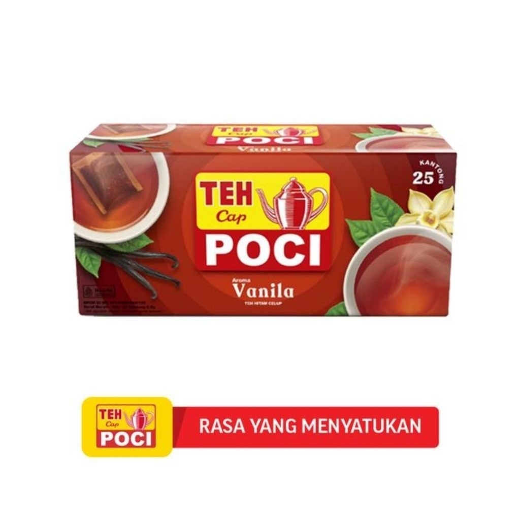 Teh Celup Cap Poci Vanilla Merah isi 25pcs Sachet