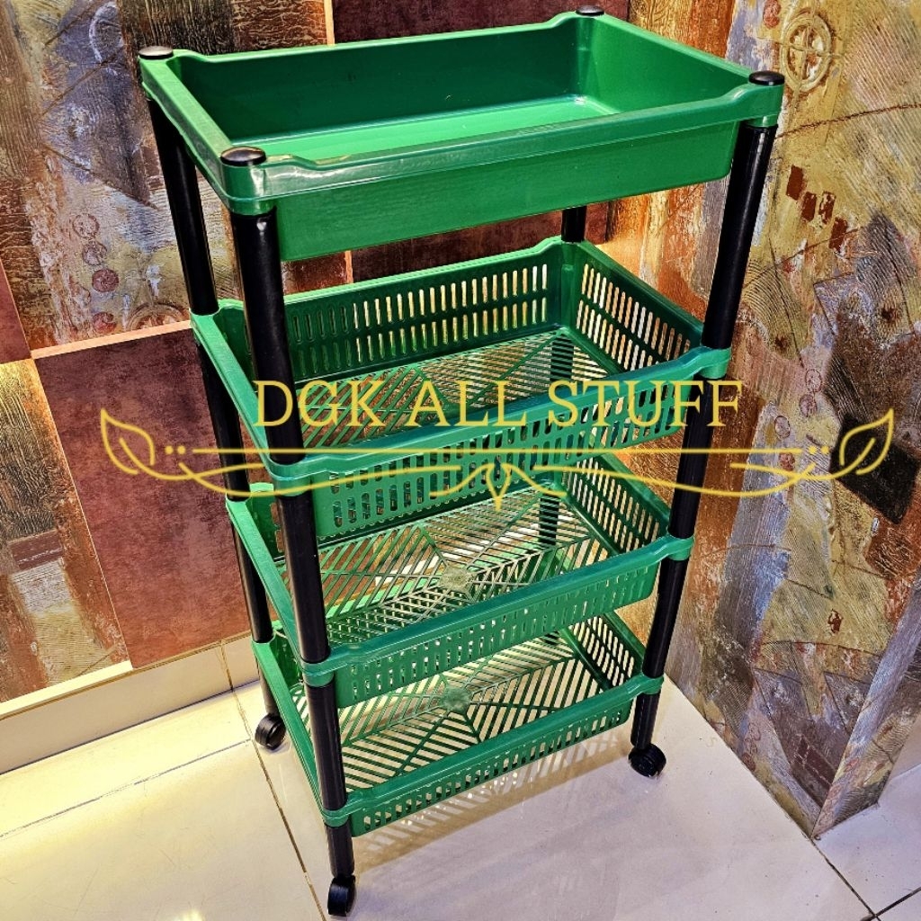 Rak Salon Keranjang Buku Pakaian Segi 4 Susun serbaguna serba guna nampan 4 tingkat empat tingkat Wa