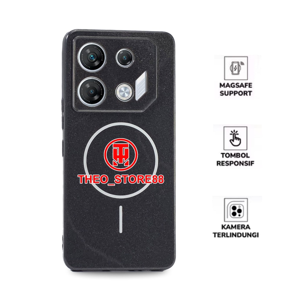 CASE INFINIX GT 10 PRO INFINIX GT 20 PRO CASE MAGSAFE BLACK GLOSSY MAGNETIC MAGSAFE MAG-12  THEO