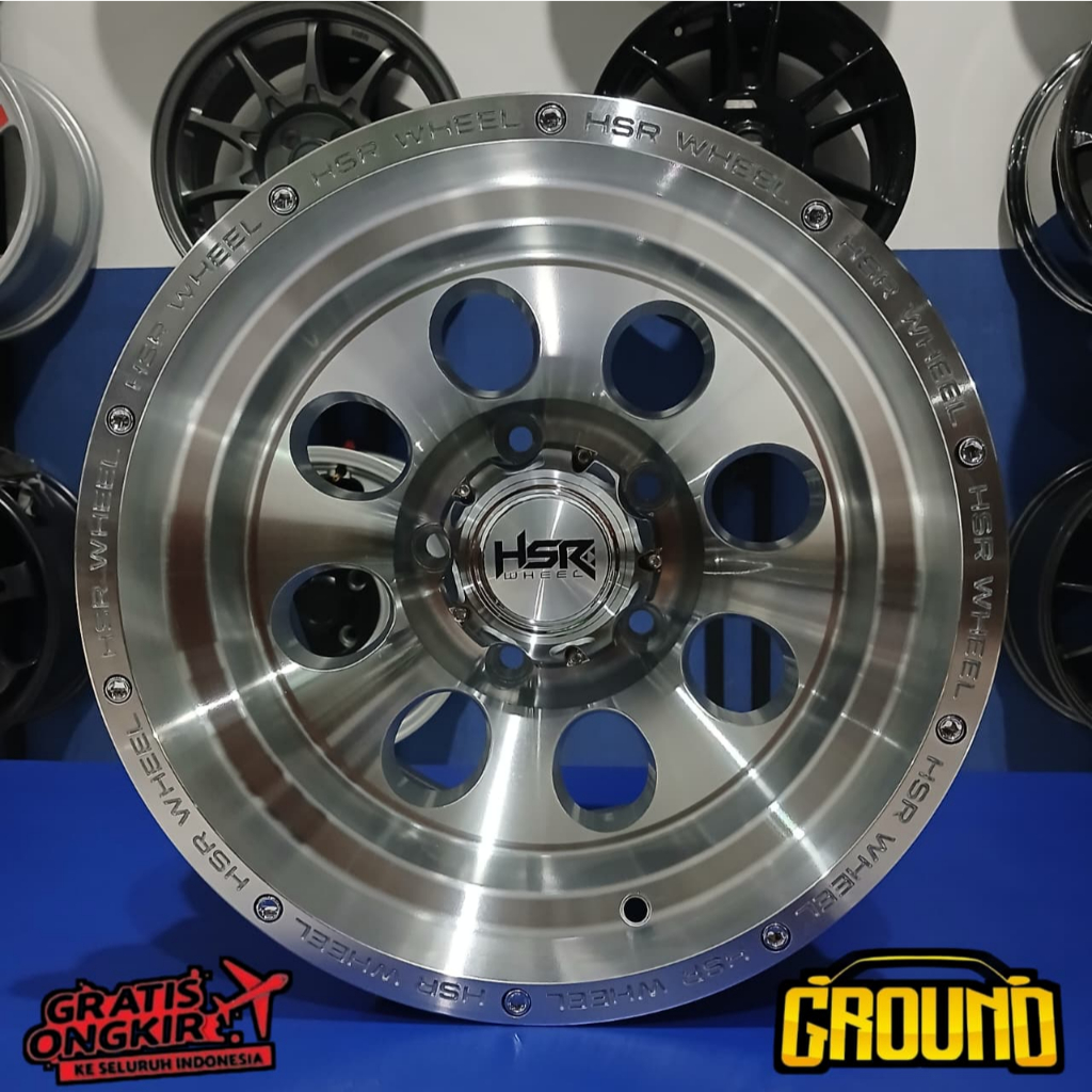 Velg Offroad R15 HSR Duffy 10 Lebar Silver Offroad Jimny Escudo Katana