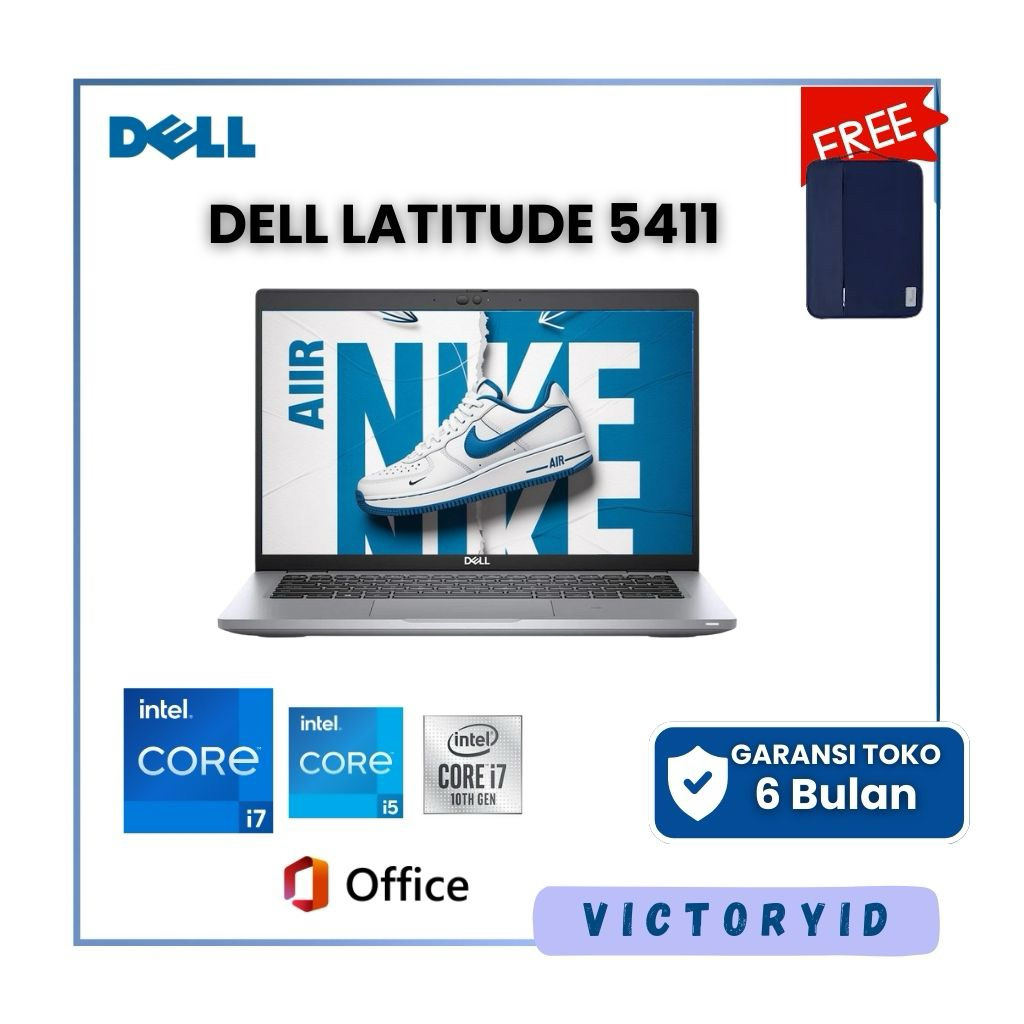 DELL LATITUDE 5411 PREMIUM ULTRABOOK I7 GEN 10 RAM 16GB SSD 512GB
