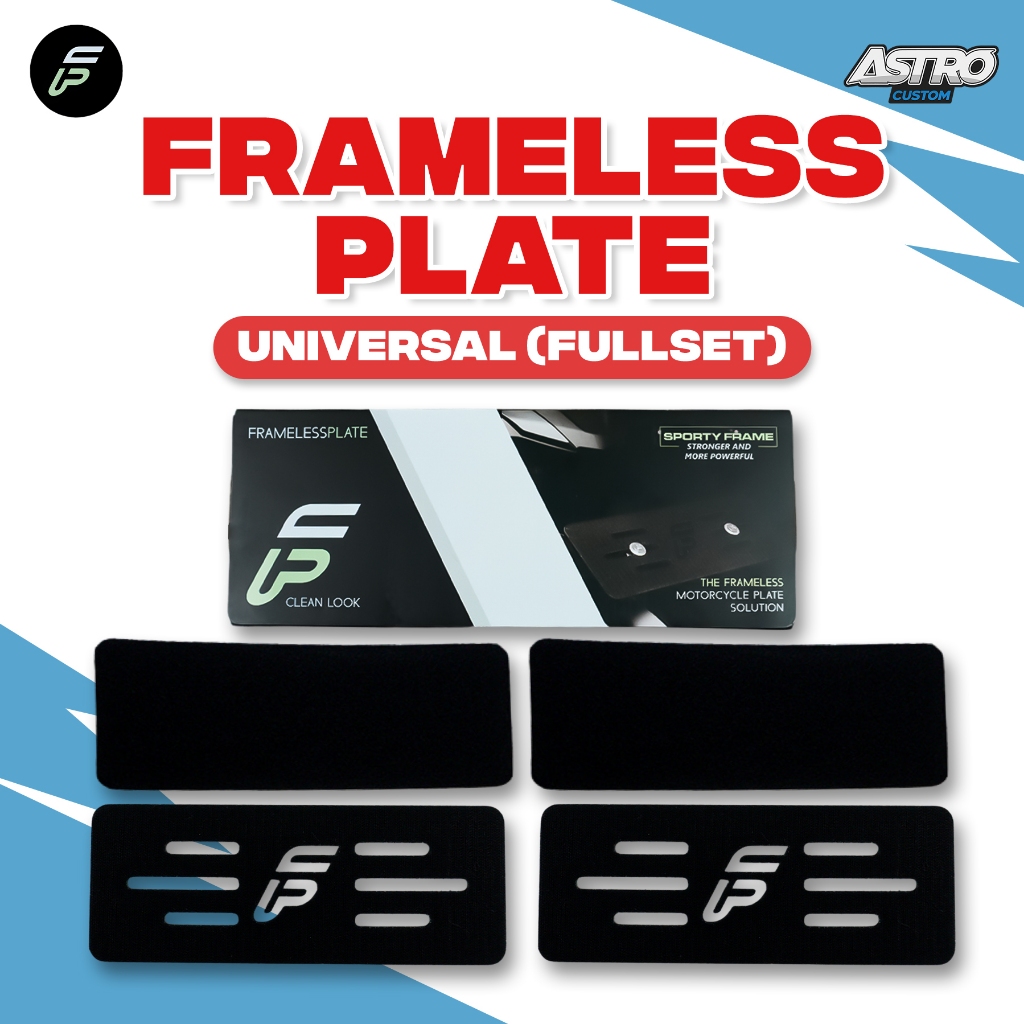 Dudukan Plat Motor FRAMELESS PLAT Tatakan Plat Nomor Motor Universal Framelessplate