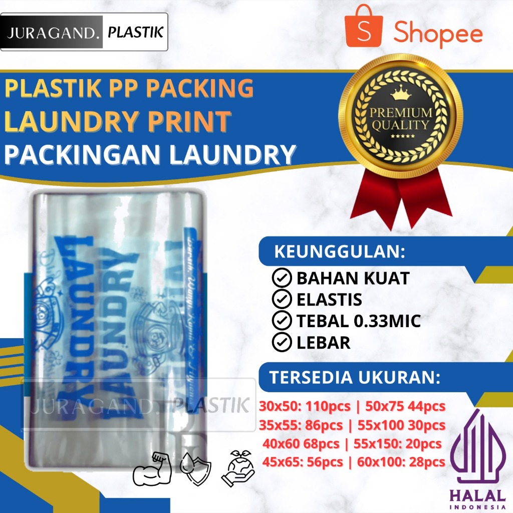 1 kg) PLASTIK PACKING LAUNDRY SABLON UMUM / Plastik Sablon Laundry Kiloan/