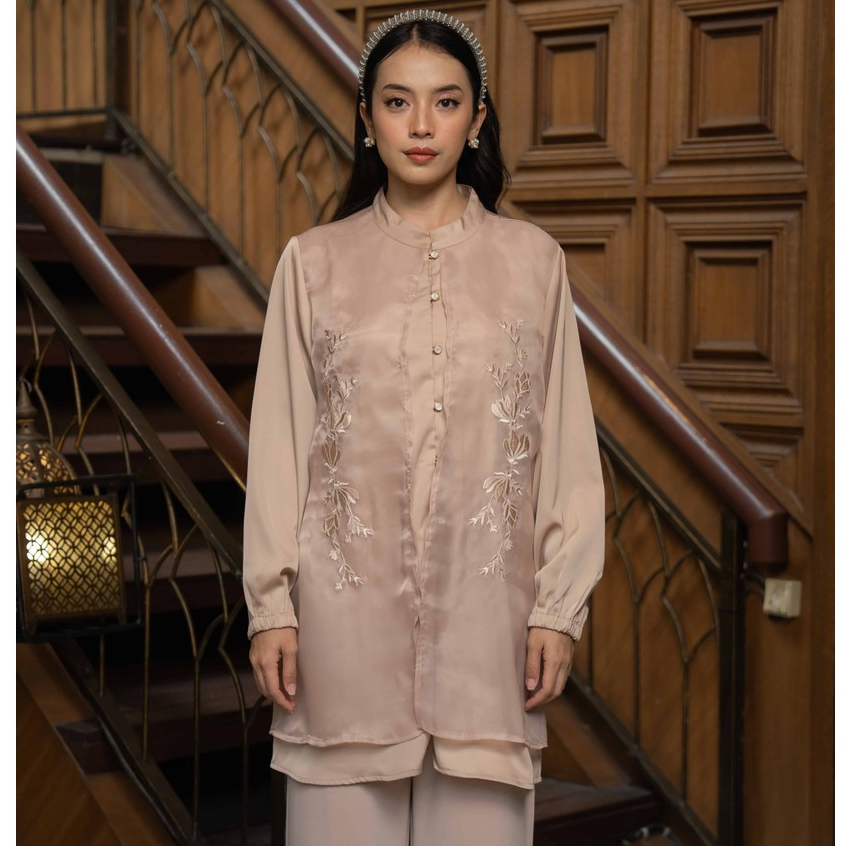 Mayoutfit Tsanaya Tunic | Tunik Wanita Silk Renda Bordir Brukat Baju Kurung Malaysia Raya Melayu Leb