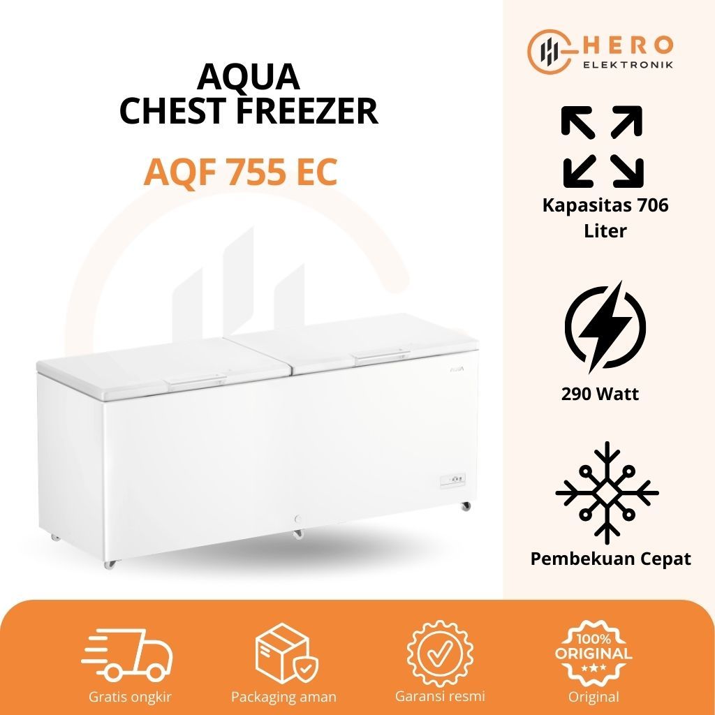 Aqua Chest Freezer AQF 755 EC 700 Liter Fast Freeze Energy Saving