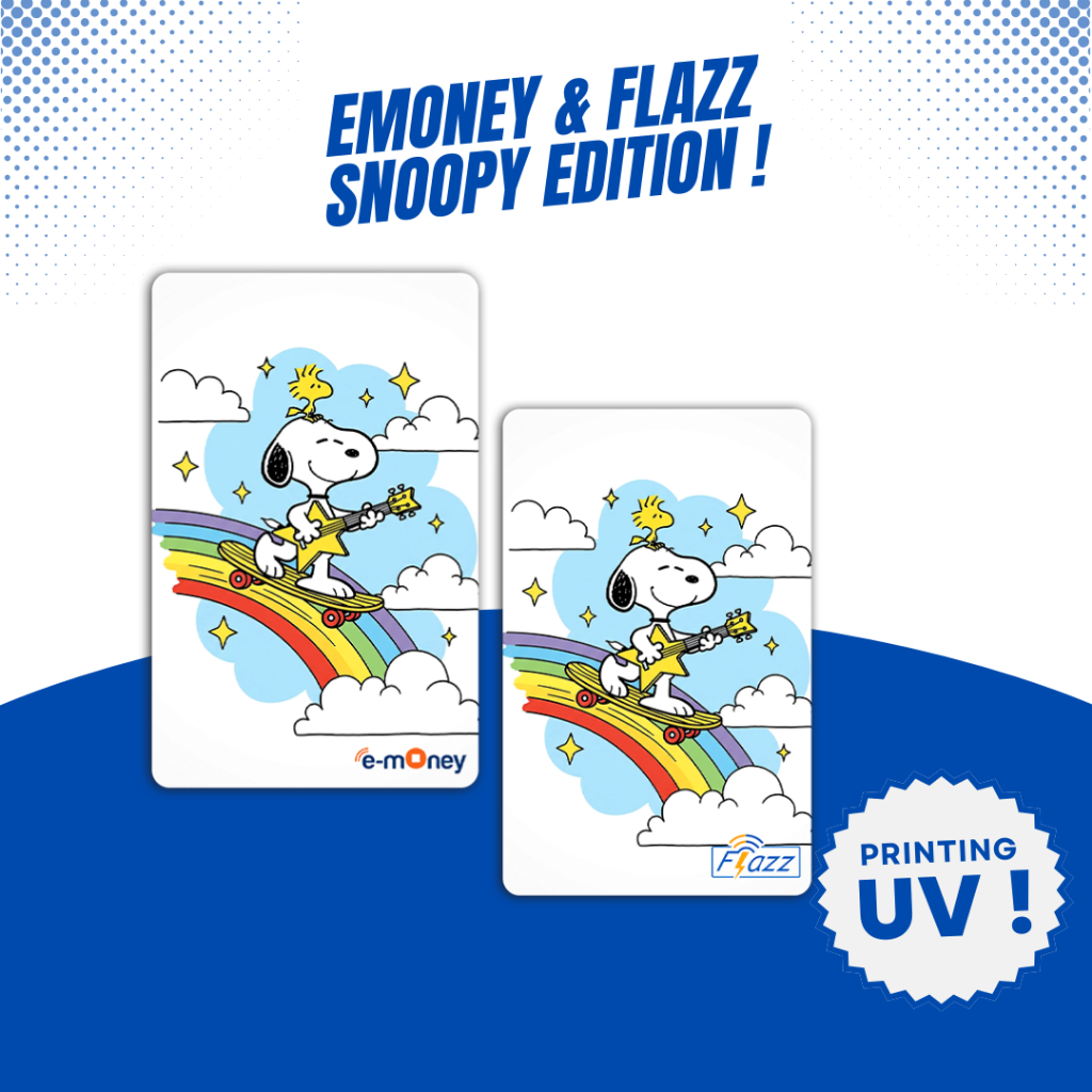 Kartu Emoney Flazz Snoopy Spesial Edisi Snoopy - Etoll Mandiri BCA Gen 2 Support NFC