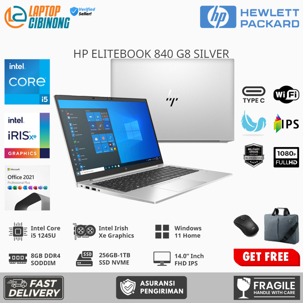 Laptop HP Elitebook 840 G8 Intel Core i5 1245U Ram 16GB 1TB SSD FHD IPS Windows 11 Silver