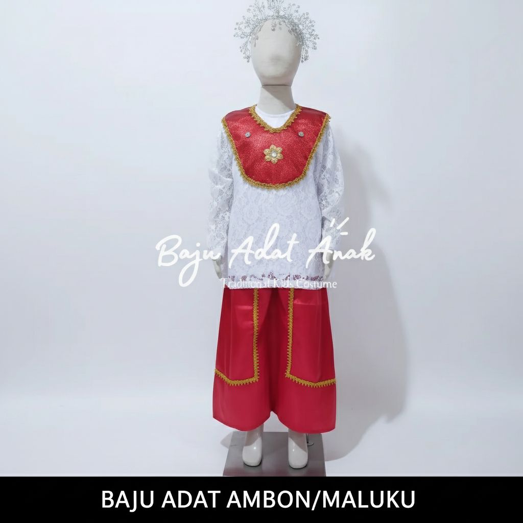 Baju Adat Maluku Anak Baju Adat Ambon Anak Perempuan | Baju Daerah Ambon Maluku | Baju Tradisional A