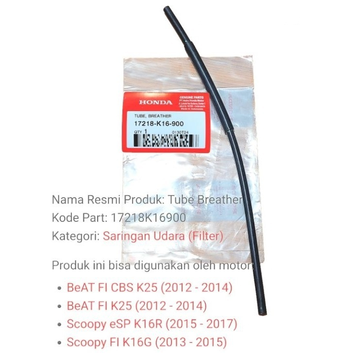 Selang Hawa Beat f1 Tube Breather 17218K16900