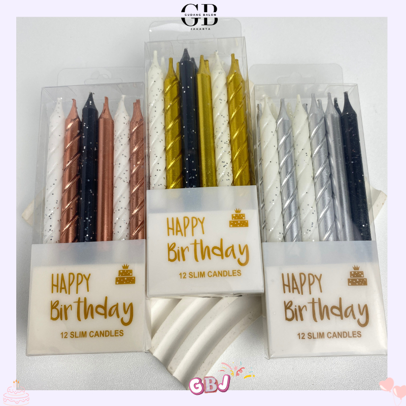GBJ - Lilin Ultah Aesthetic Stary Gold Silver Rosegold / Lilin Ulang Tahun Korea
