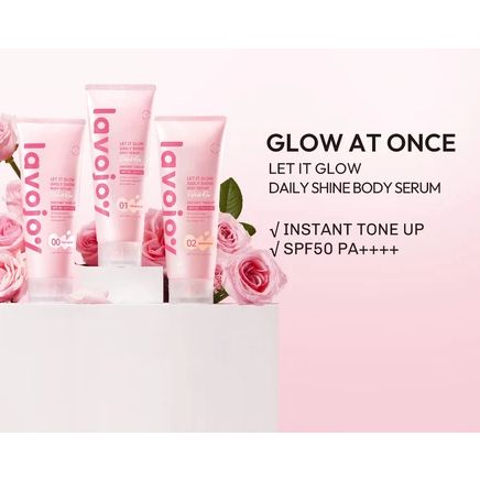 [Tone Up 00-01-02] Lavojoy Let It Glow Daily Shine Body Serum Instant Tone Up Delicate Rose with SPF