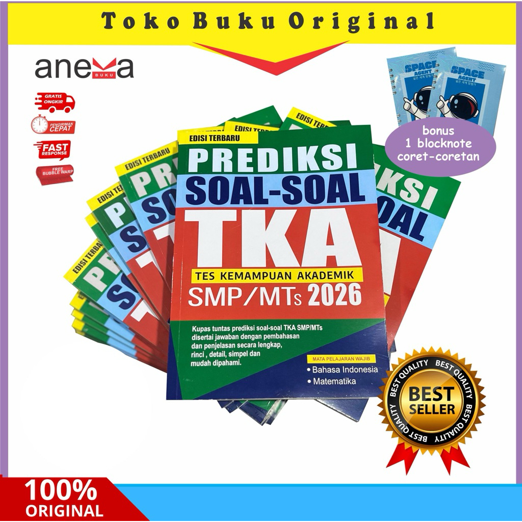 Buku Latihan Soal TKA SMP MTs 2026 - Bonus Blocknote - PREDIKSI TKA SMP/MTS - LATIHAN SOAL SMP/MTS