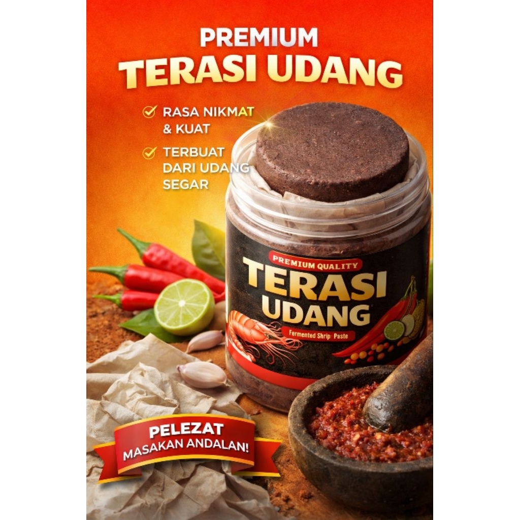TERASI UDANG PREMIUM ASLI - TERASI KHAS TANJUNG BARU KARAWANG - TERASI LEGENDARIS