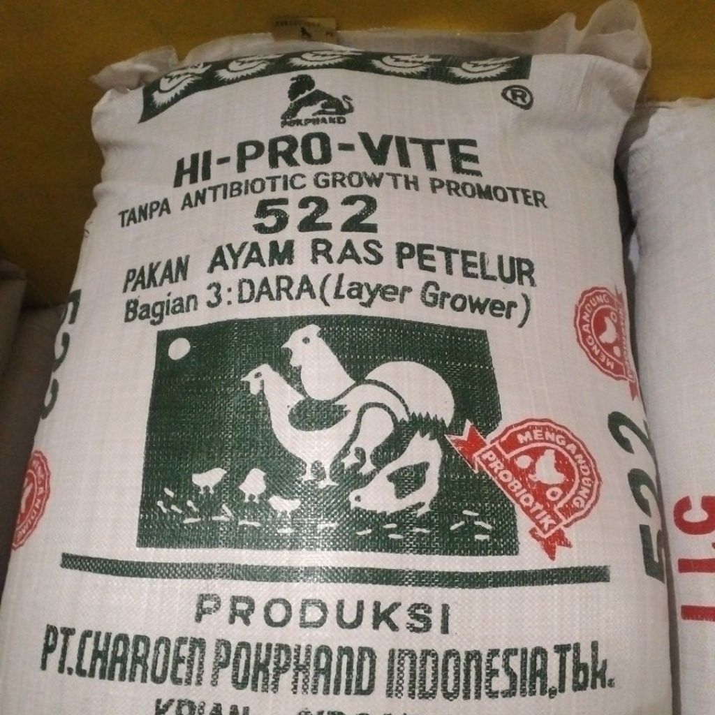 522 Pakan Ayam Petelur Layer Grower Original Hi-Pro-Vite Charoen Pokphand