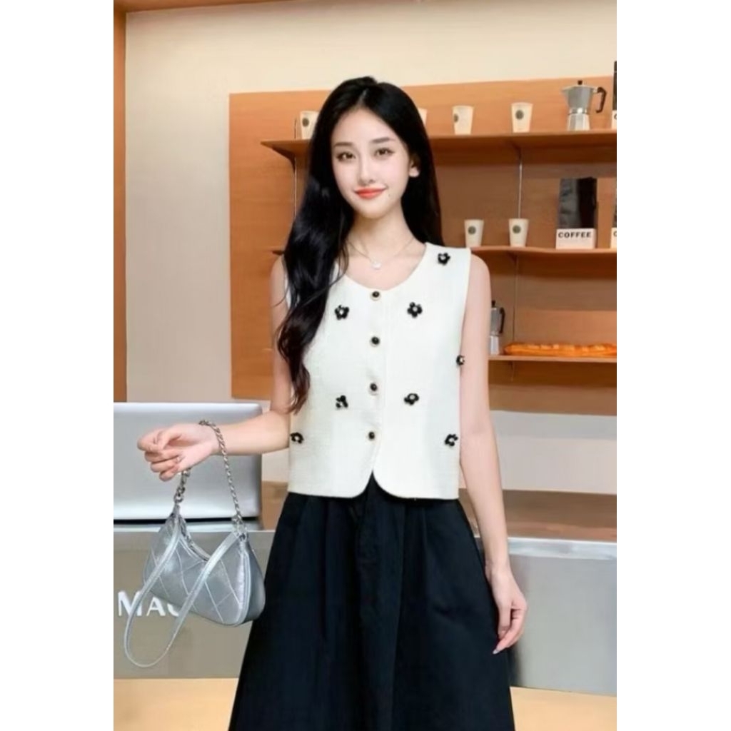vest top tweed wanita/ vest top wanita