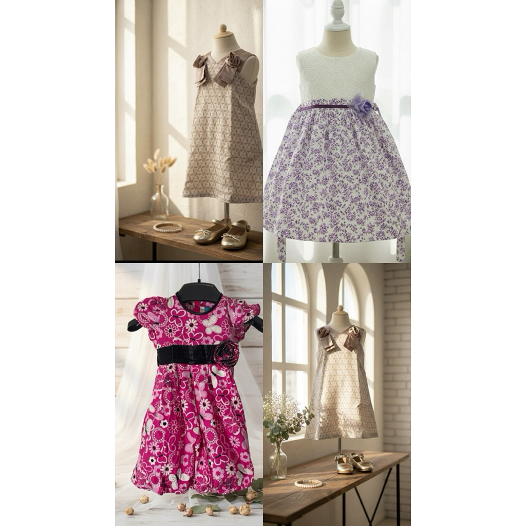 [Preloved] DRESS / BAJU ANAK PEREMPUAN UMUR 1-5 TAHUN Anak Perempuan Terbaru Korean Style Dress Mani
