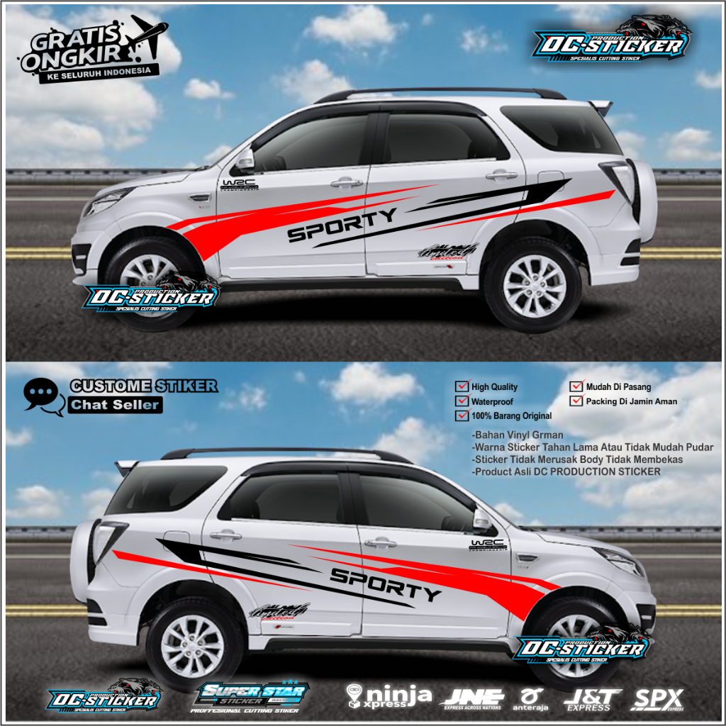 Stiker Mobil Terios Rush Sporty Stiker Striping WRC Stiker mobil Terios Rush