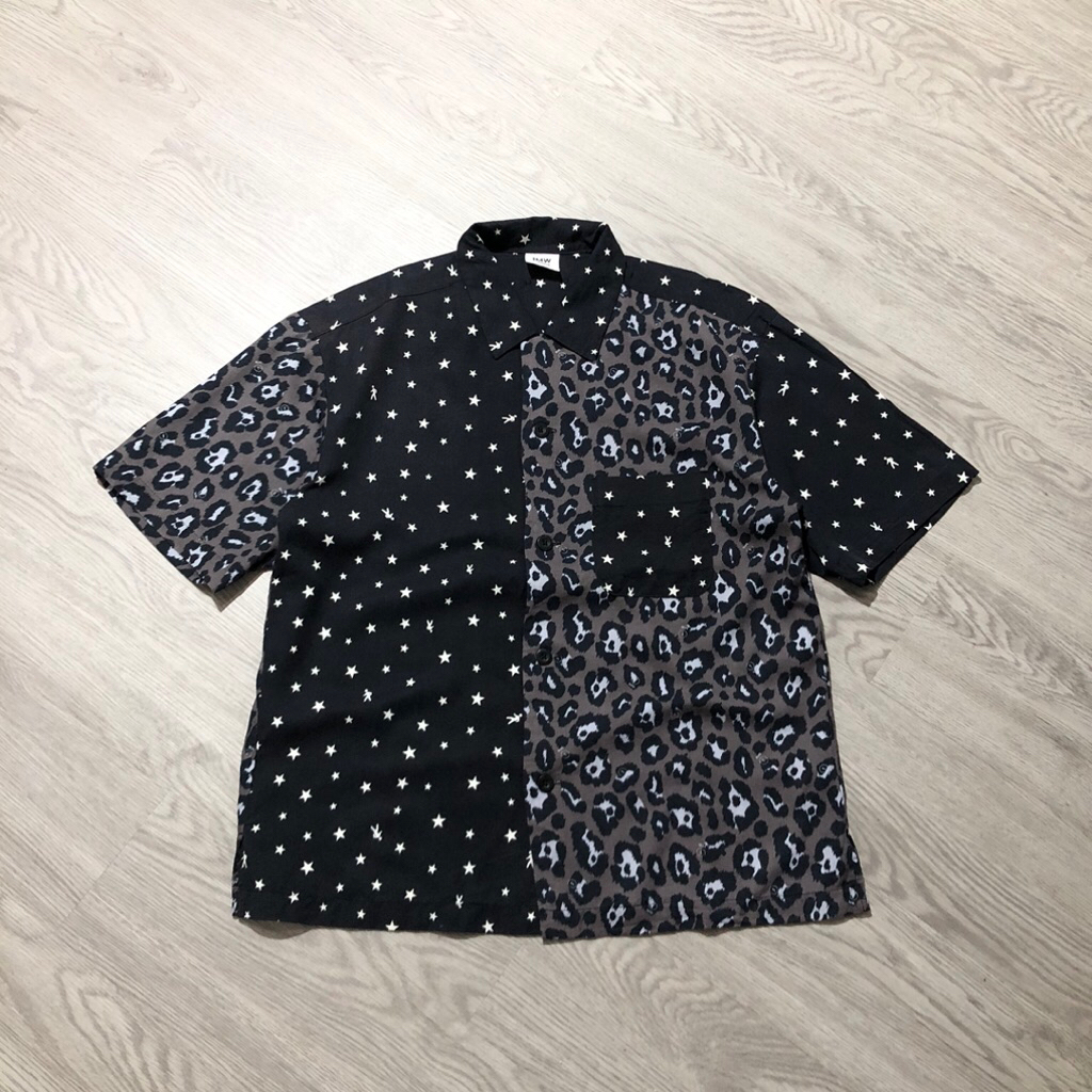 GU SOPHNET. LEOPARD MOTIF SHIRT