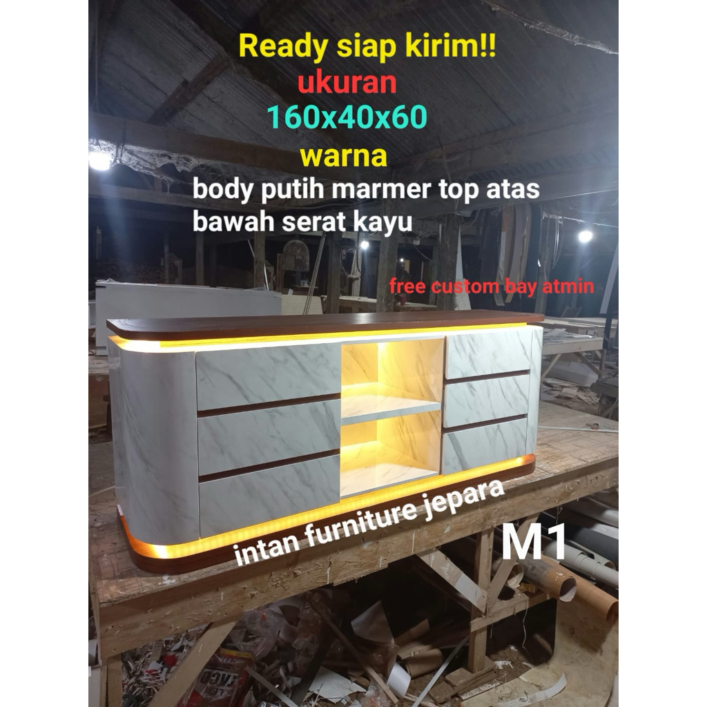 meja tv minimalis finishing hpl