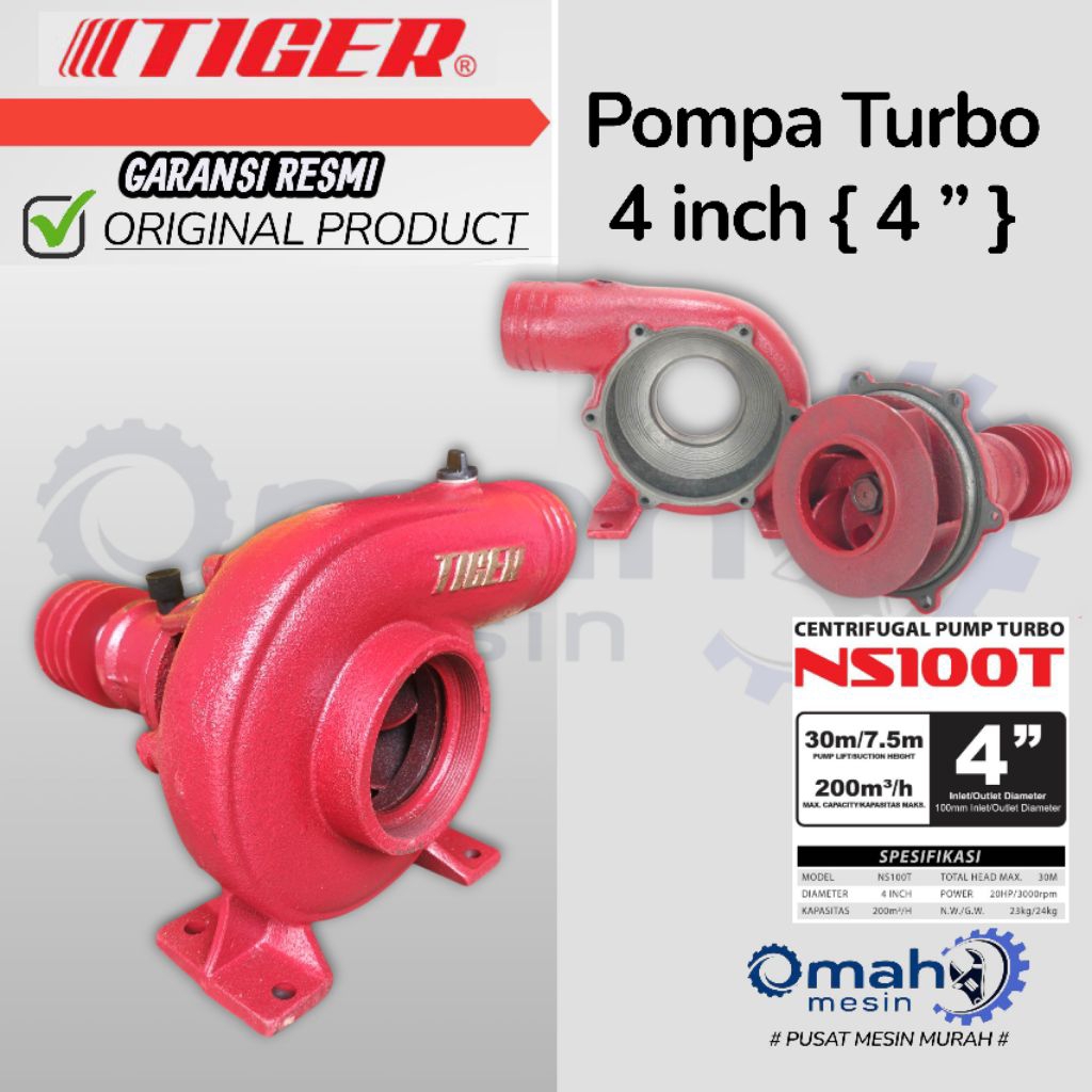 Pompa Turbo 4 inch TIGER NS100T / Pompa Keong Turbo 4 inch TIGER