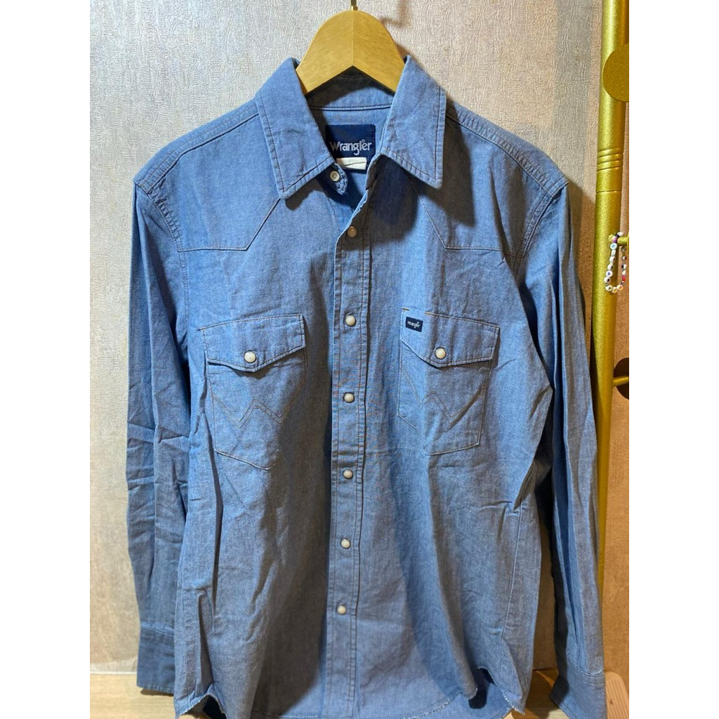 Kemeja Denim Pria Lengan Panjang Wrangler Men’s Shirt Bagus Murah