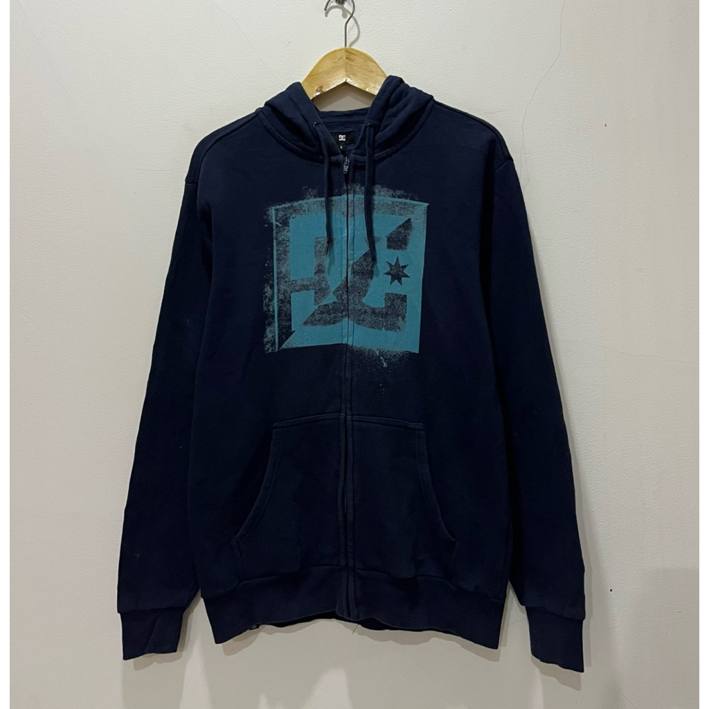 Zipper Hoodie DC SHOES USA Big Logo Navy