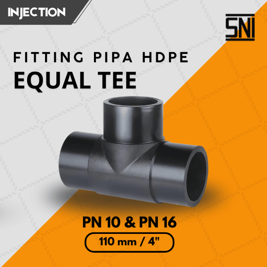 Fitting HDPE Butt Fusion Equal Tee 4 inch atau 110 mm PN10 dan PN16 | Distributor Fitting Pipa HDPE