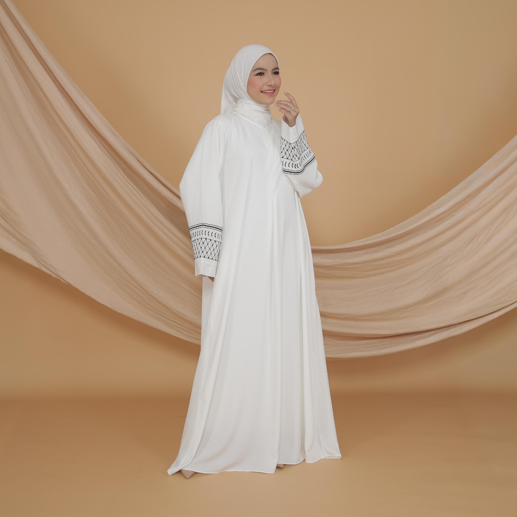 Nusaena - Annisa Abaya Gamis Umroh Haji Bordir Tangan Palestine