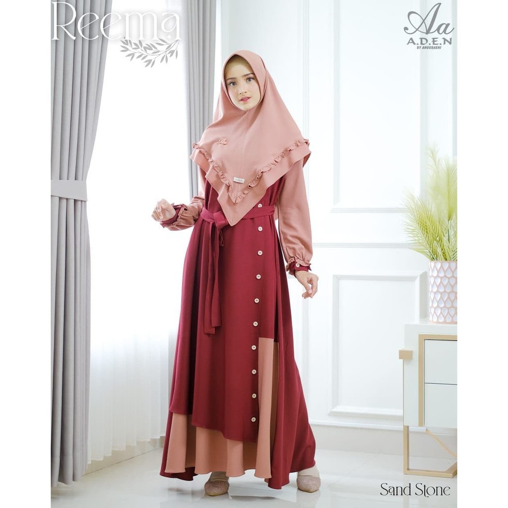 Terbaru Gamis Aden Reema Lassie Zara Premium Dress Set Hijab Khimar