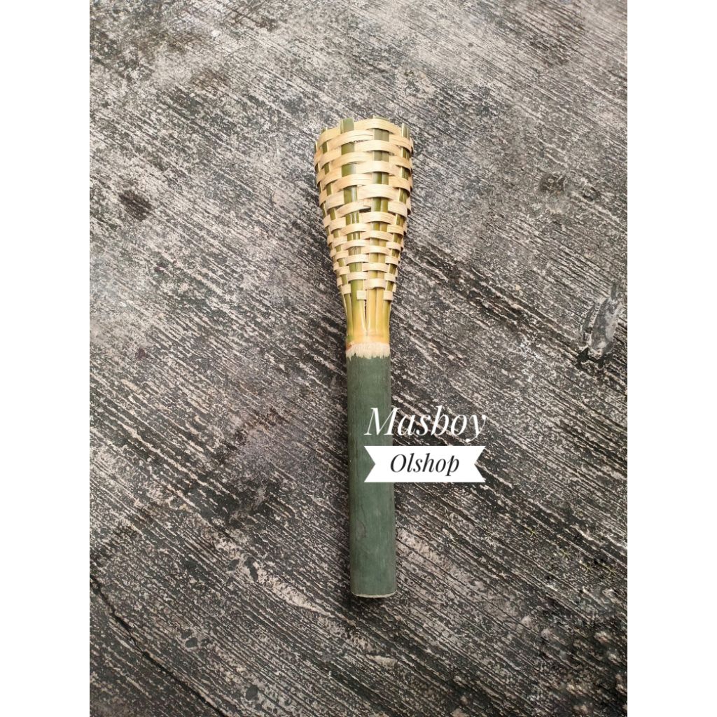 Obor Bambu / Obor Lampu Hias Taman / Pot Bambu Hiasan / Panjang 40 cm