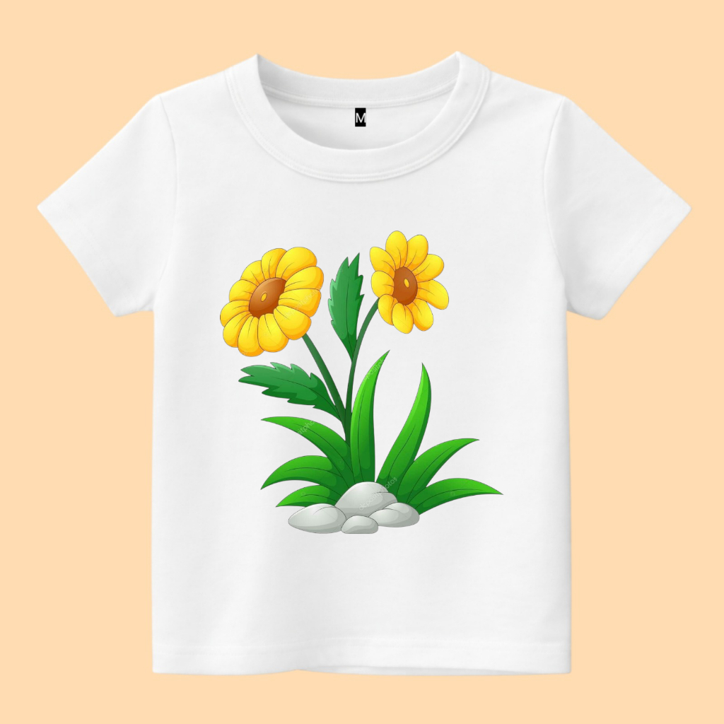 BAJU kaos anak gambar bunga matahari sunflower