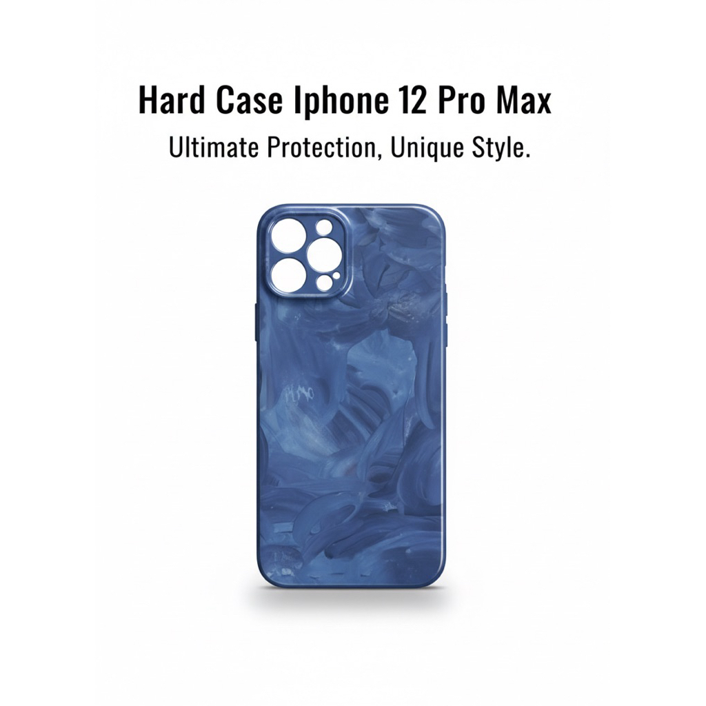 Hard Case iPhone 12 Pro Max Motif Marble Abstract Blue Casing iPhone 12 Pro Max Pelindung Kamera - M