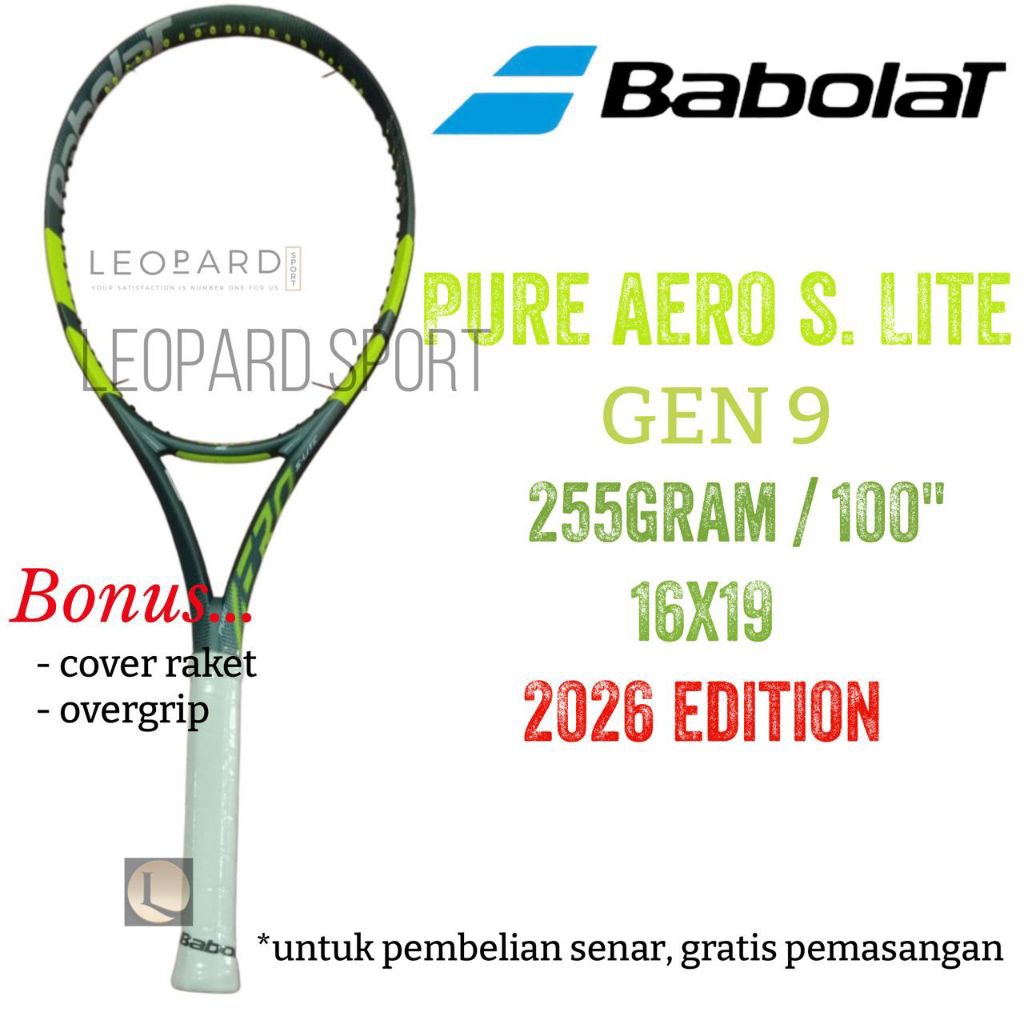 Raket Tenis Babolat Pure Aero Super Lite 100 255g 16x19 Gen 9 / Tennis Racket
