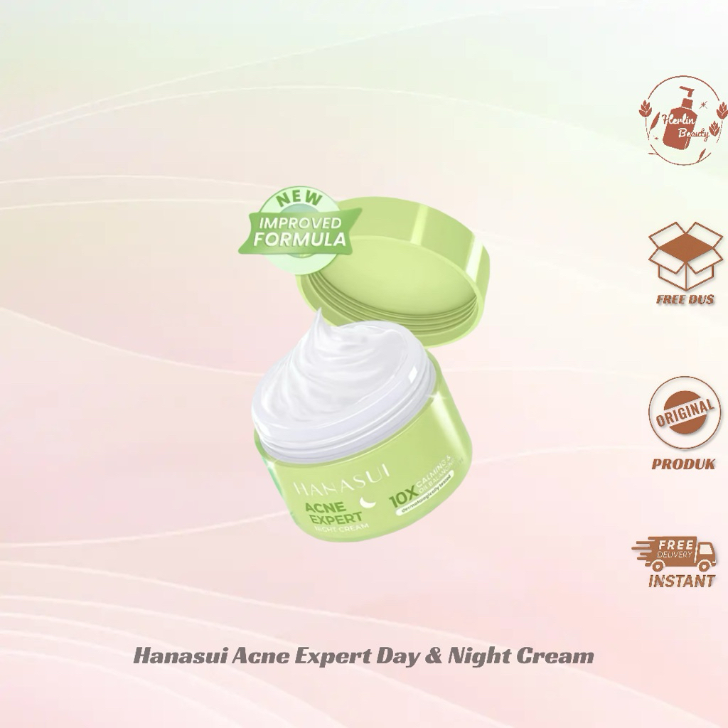 Hanasui Acne Expert Day & Night Cream 15g , Membersihkan Jerawat dan Kulit wajah berminyak