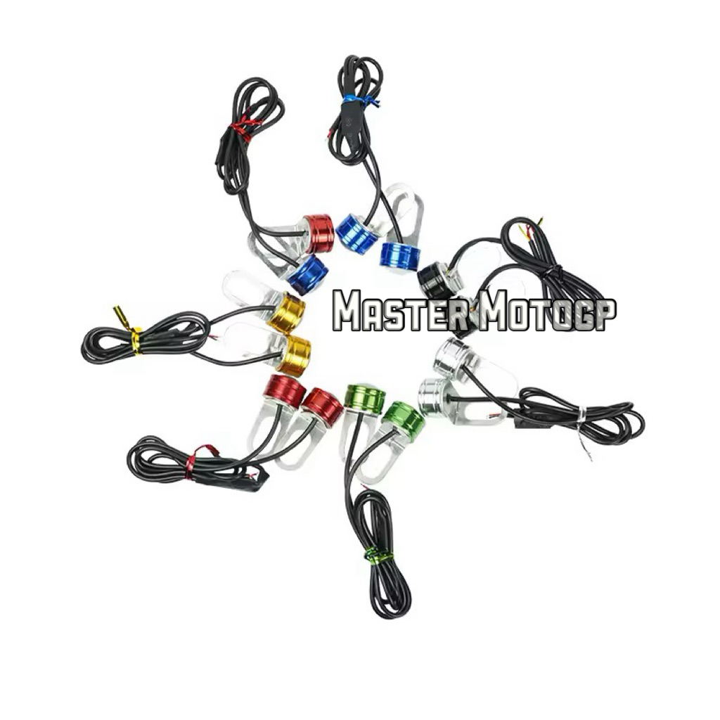 mata elang strobow lampu mata elang kedip sorot kiri - kanan lampu sekrup Lampu sepeda motor Mata el