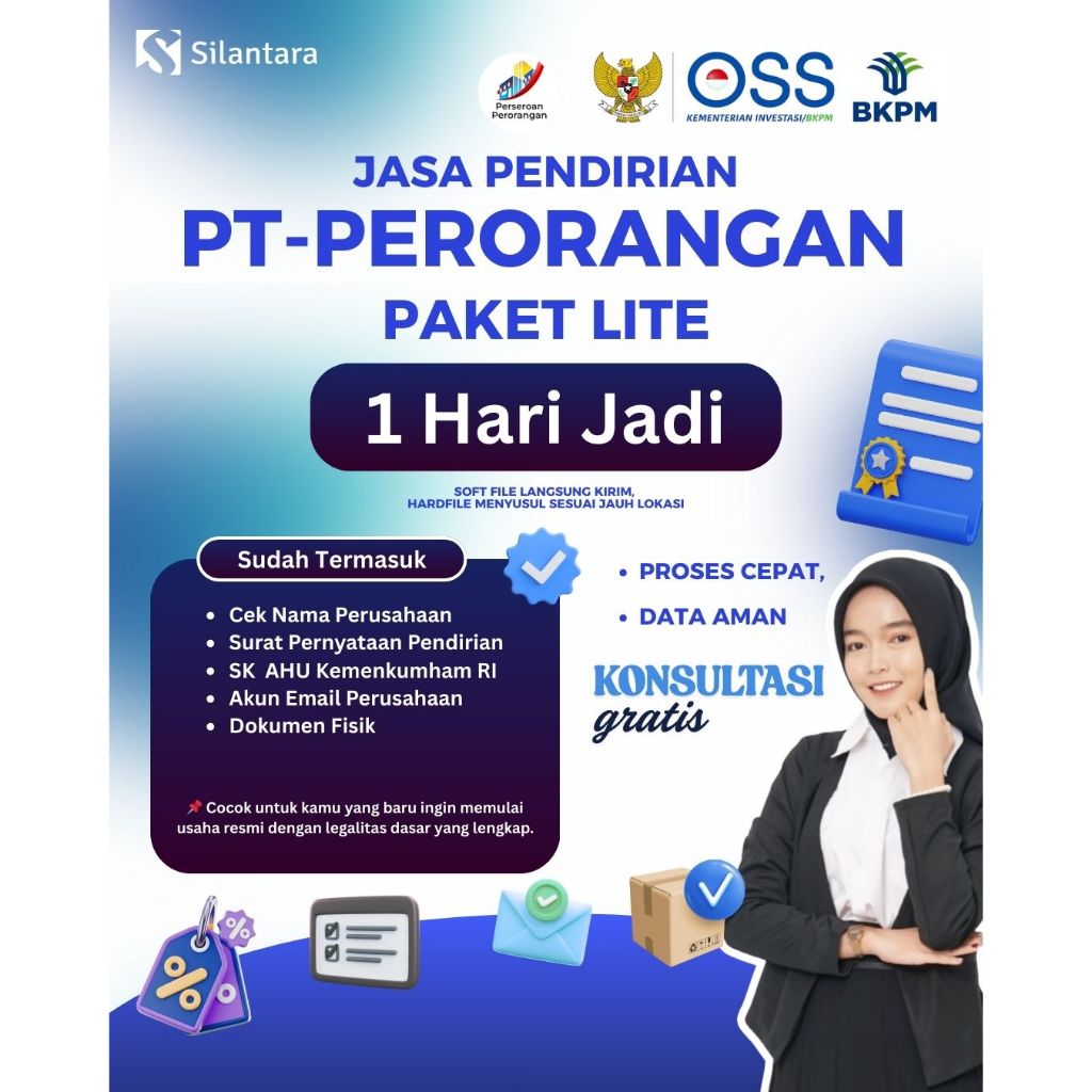 Jasa Buat PT Perorangan Resmi - Paket Lite SK Mentri, dan N-P-W-P