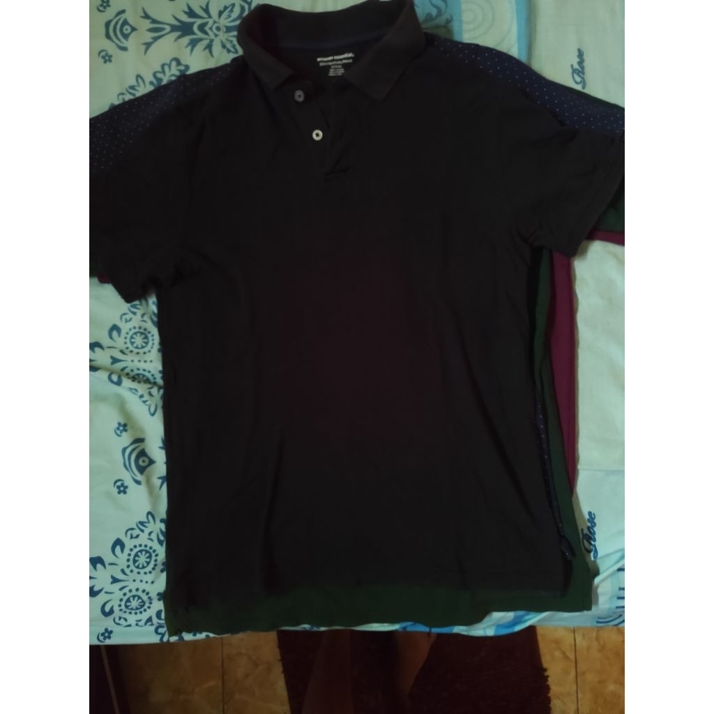 Polo Shirt Hitam Amazon Essentials Original Second