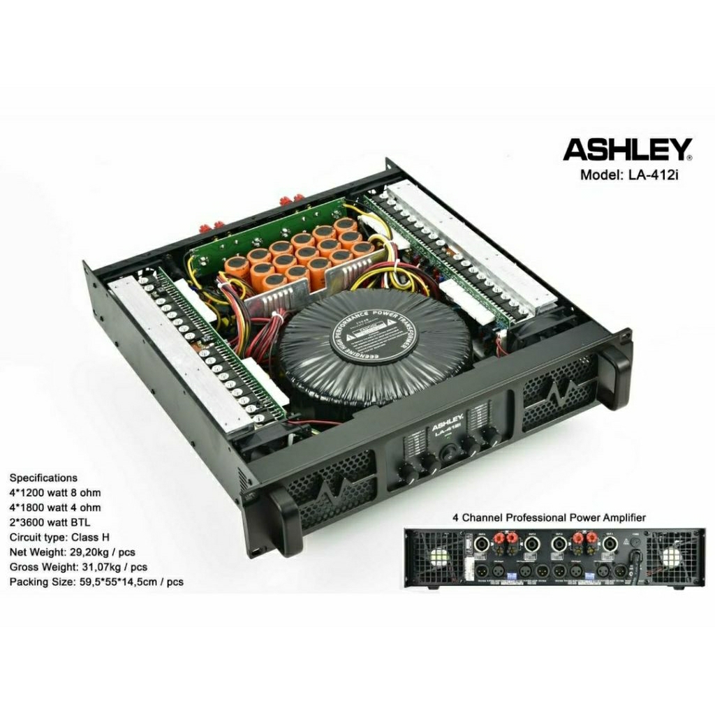 power ashley LA412I ORYGINAL 4channel 4x1200watt