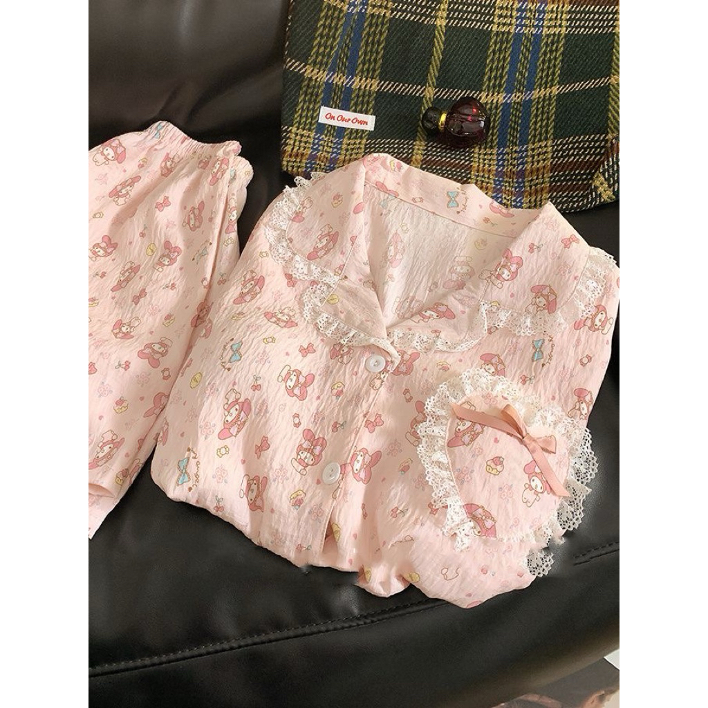 [PREORDER My Melody] Sweet Lace Shorts Pajamas Set – Baju Tidur Wanita Musim Panas