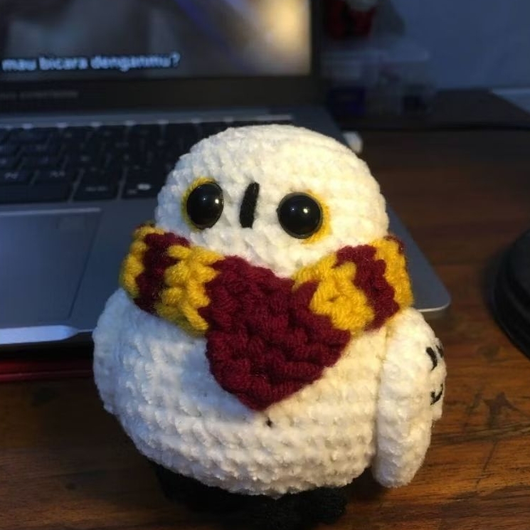 Hedwig Harry Potter Gryffindor Gantungan Kunci Handmade || Free Custom Syal
